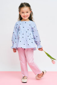 aprés les cours：ハート刺繍ティアードチュニック FOKID