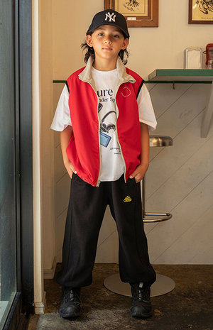 ひでBUZZ SPUNKY 3点セットフード付ジレベスト　Tシャツ2枚 B NEWJACK 6柄ストリートTシャツ（J307145）|BREEZE（ブリーズ